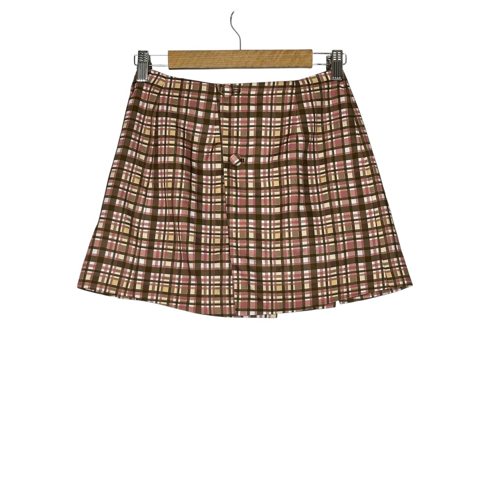 NWT Atoir X Lara Worthington Plaid Check Skirt XS Mini Button Academia Pink Y2K‎
